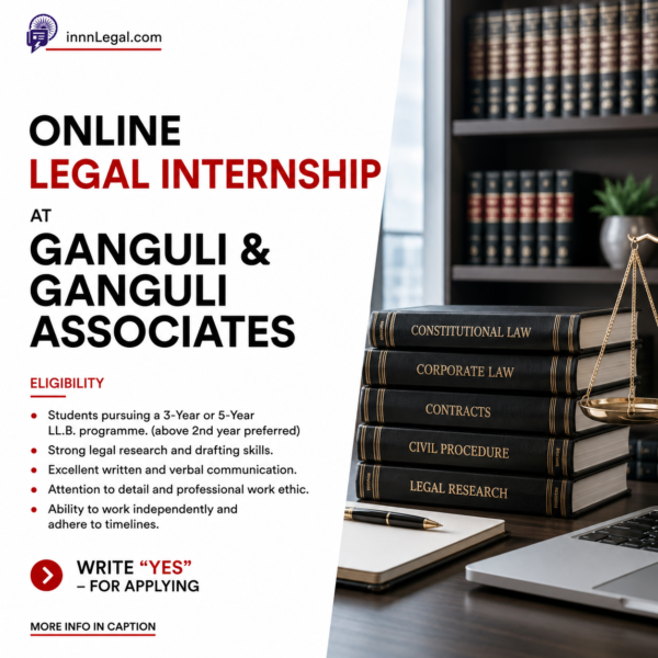 Online Internship poster of Ganguli & Ganguli Associates