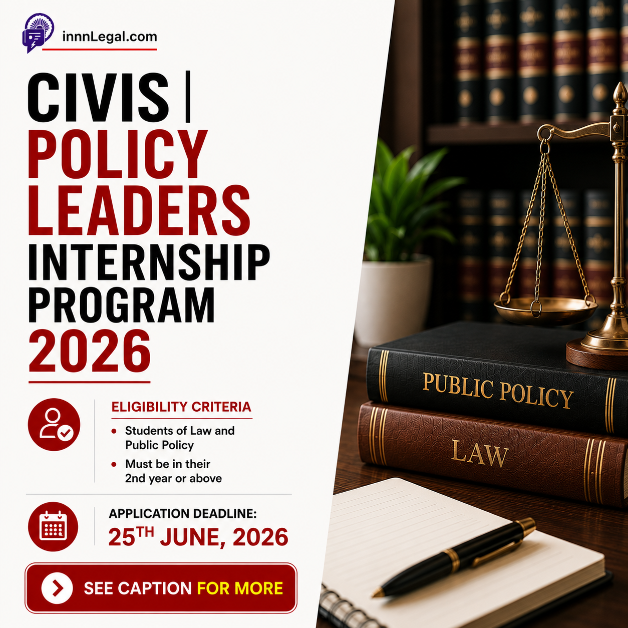 Civis internship program 2026 poster , showing all details about the internship program