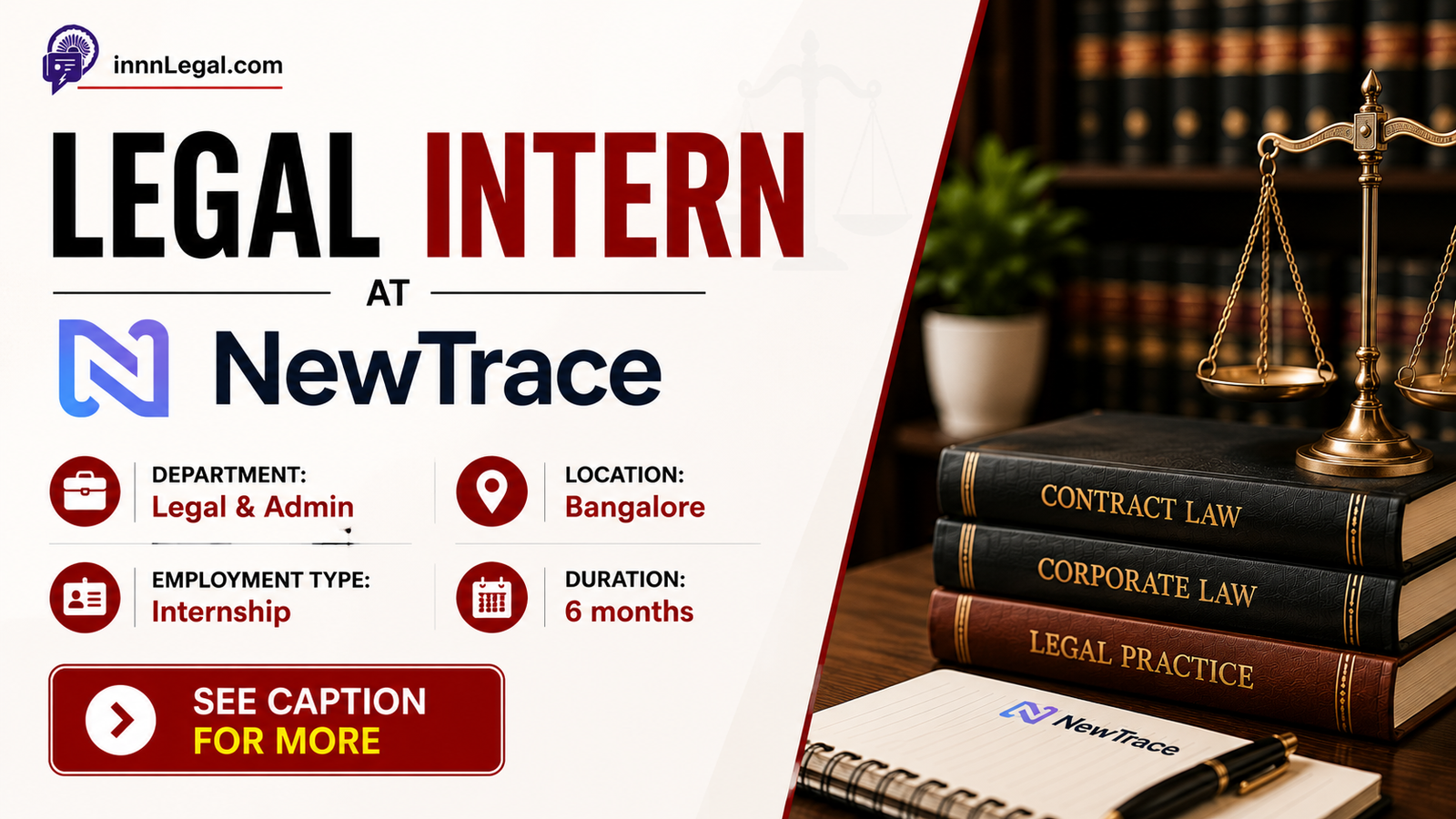 Legal Internship opportunity at newTrace office in Bangalore