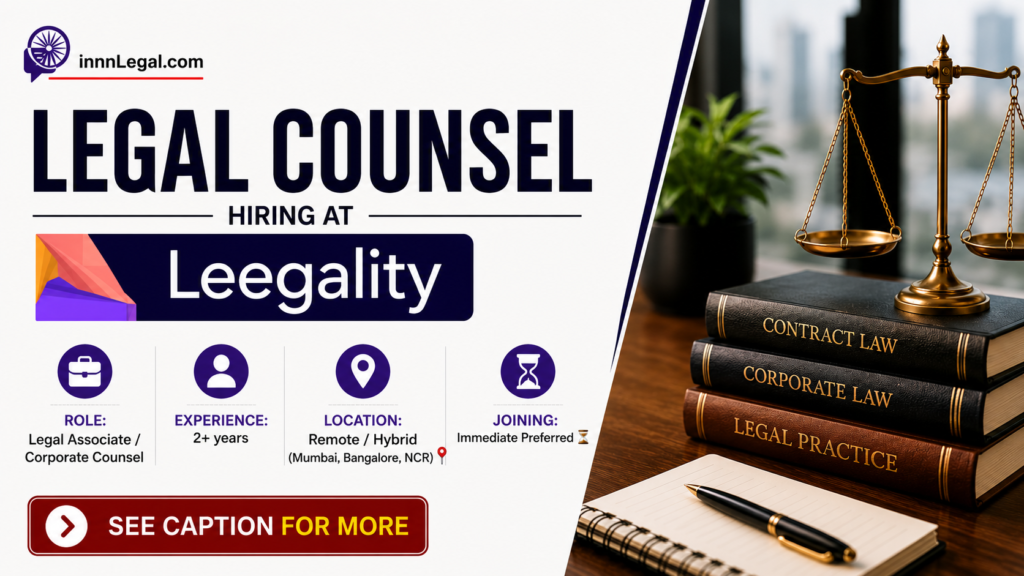 Legal Counsel Hiring at leegality