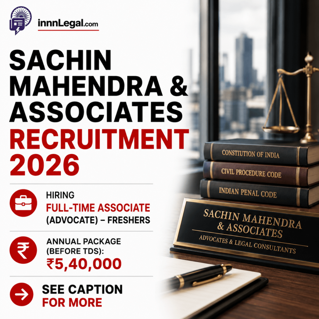 Sachin Mahendra & Associates Legal Vacancy