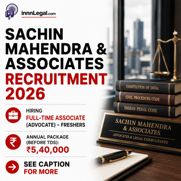 Sachin Mahendra & Associates Legal Vacancy