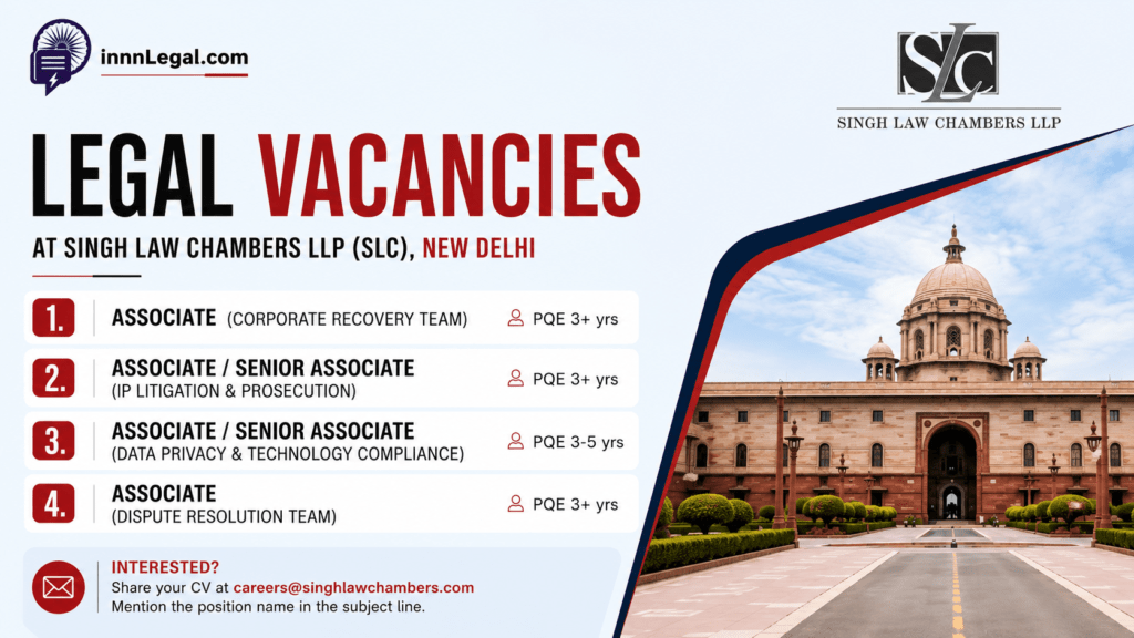 Legal Vacancy at new delhi Singh Law Chambers