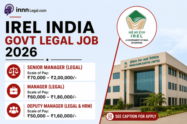 IREL governemt of India legal job vacancy