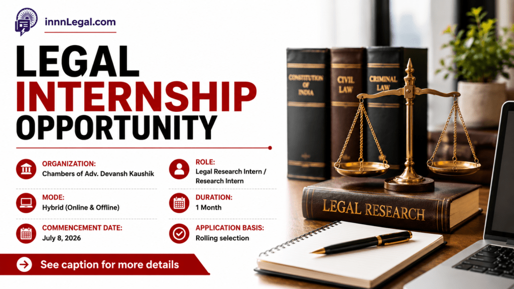 Legal Internship opportunity for july