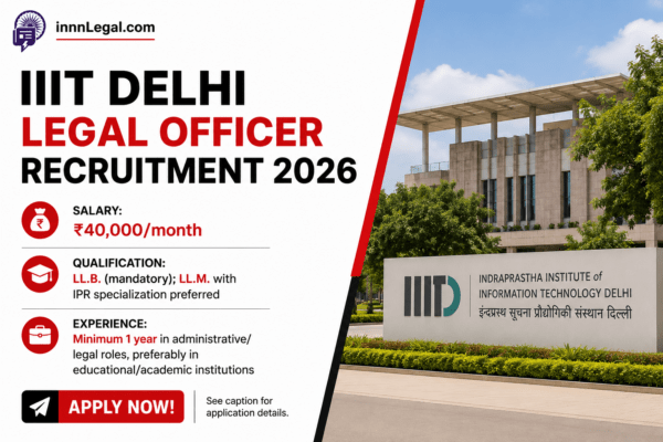 Legal officer vacancy at IIIT delhi