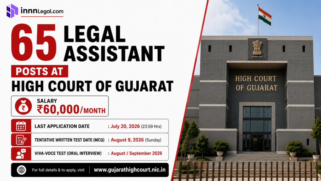 65 Legal assistant hiring at Gujrat High Court