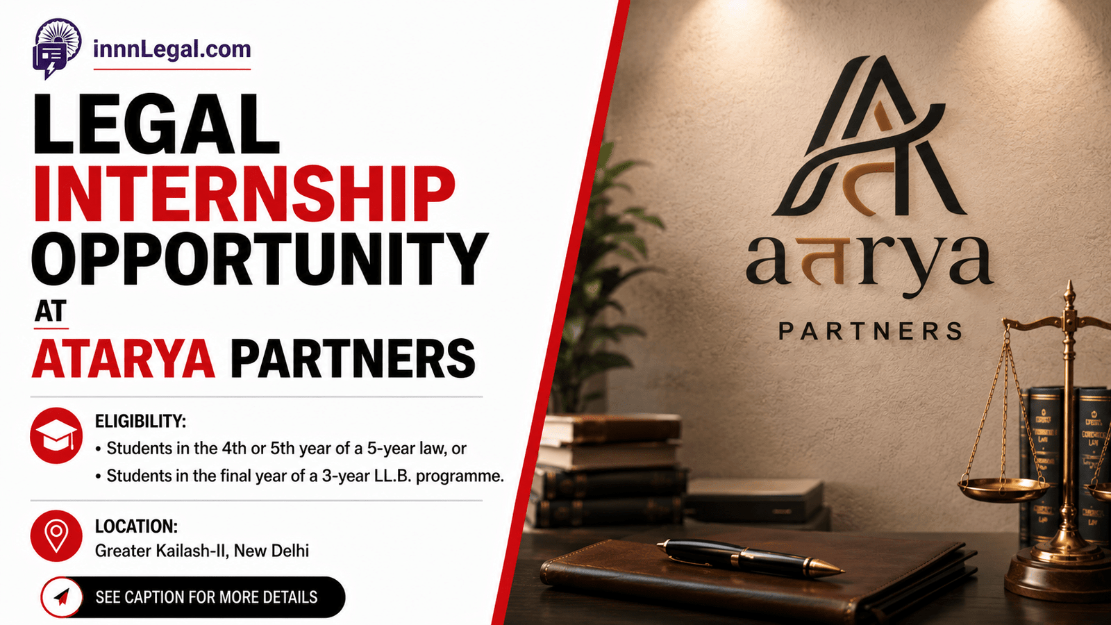 Legal internship opportunity at atarya legal for law students