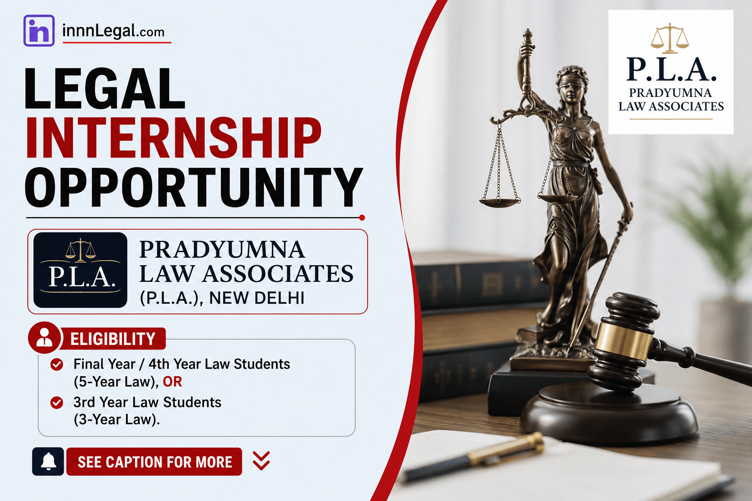 Legal internship opportunity at new delhi for final year law students