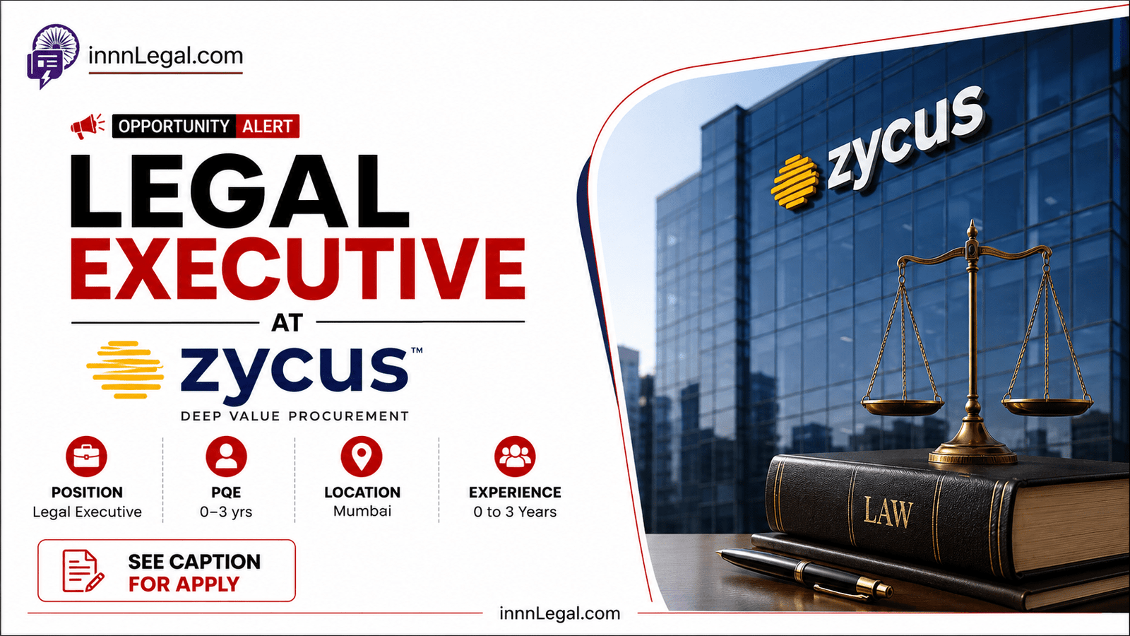 Legal Executive hiring at Zycus, Mumbai