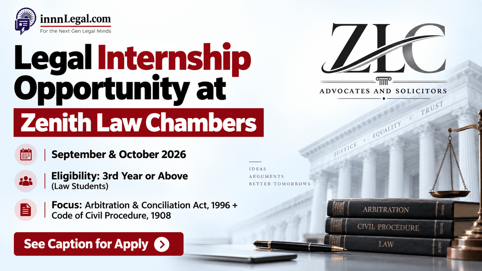 Legal internship at zenith law chambers , new delhi