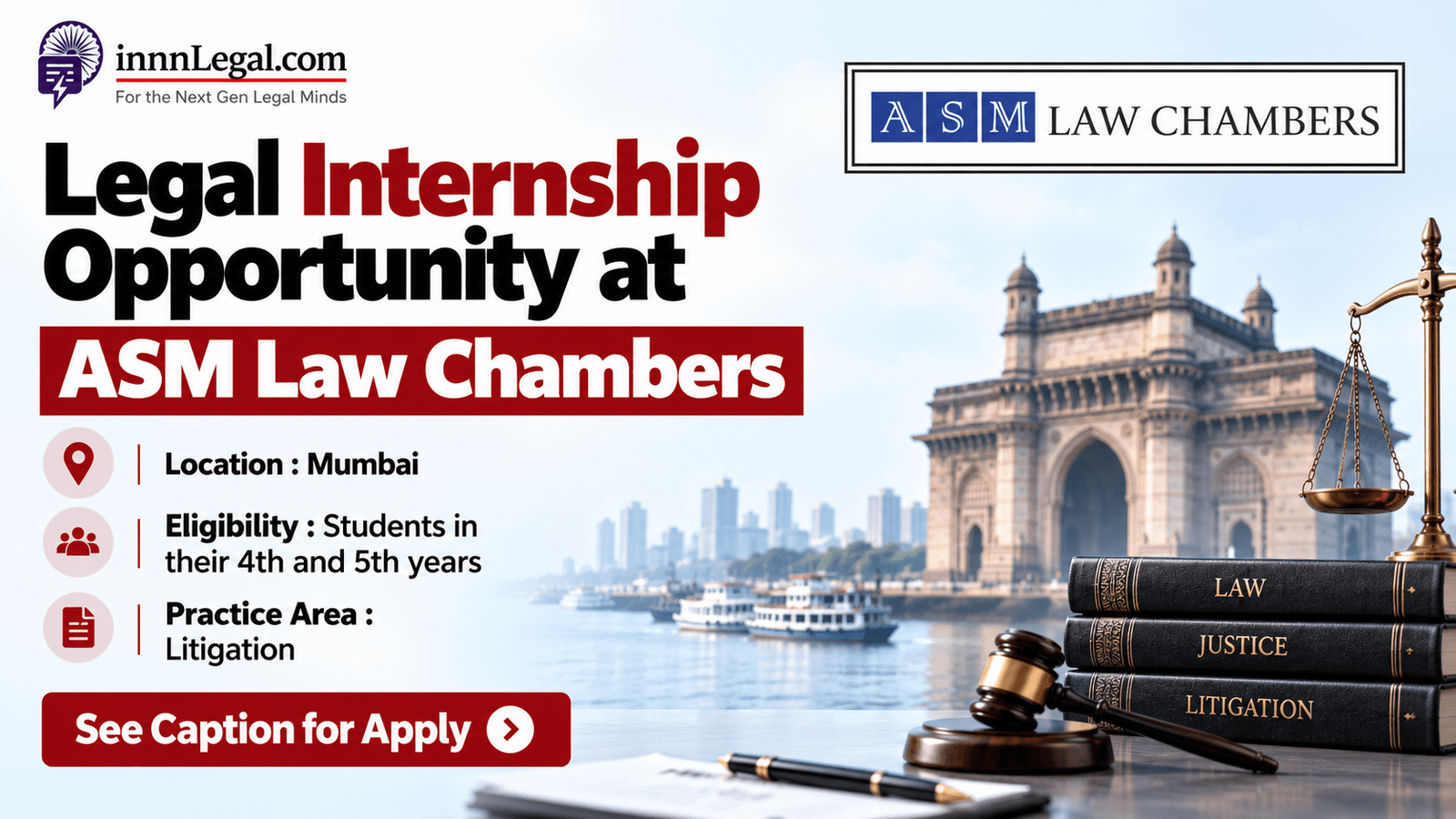 ASM Chmaber mumbai legal internship for law students