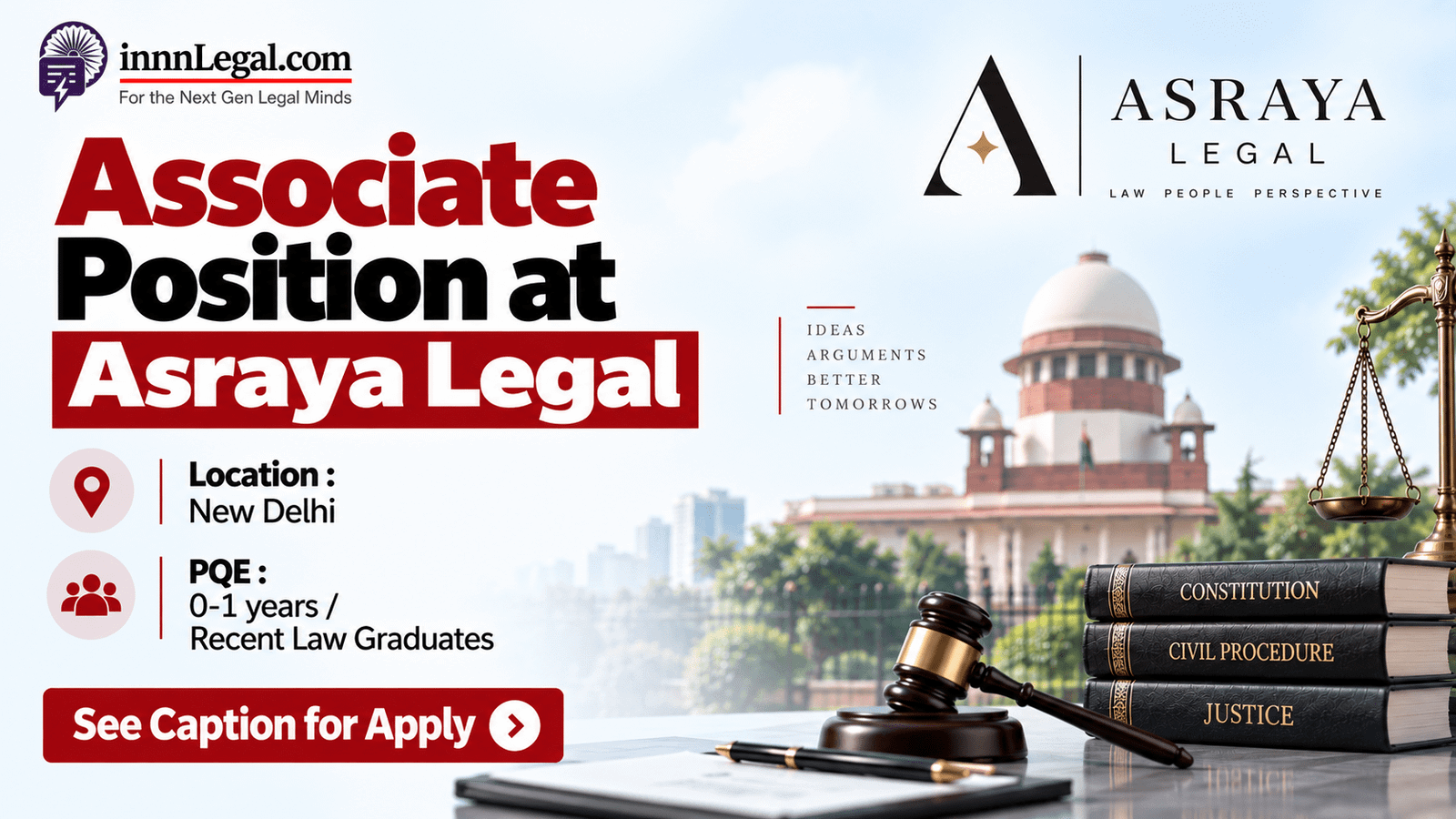 Asraya Legal associate hiring new delhi