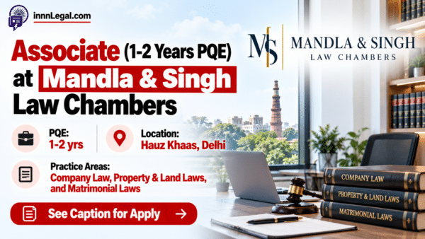 Associate hiring at Mandla law chambers new delhi