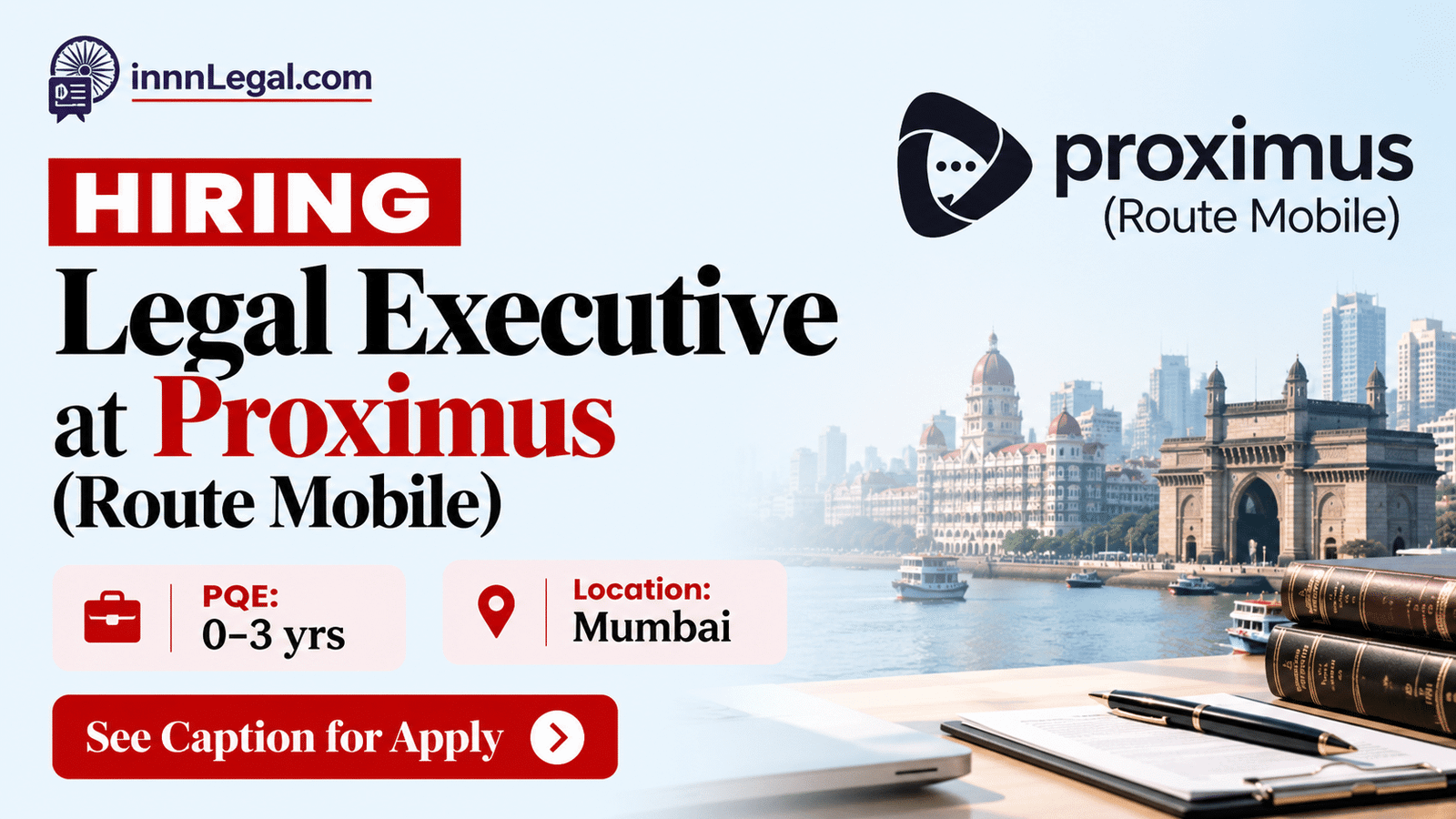 Legal Executive hiring at proximus (route mobile), Mumbai