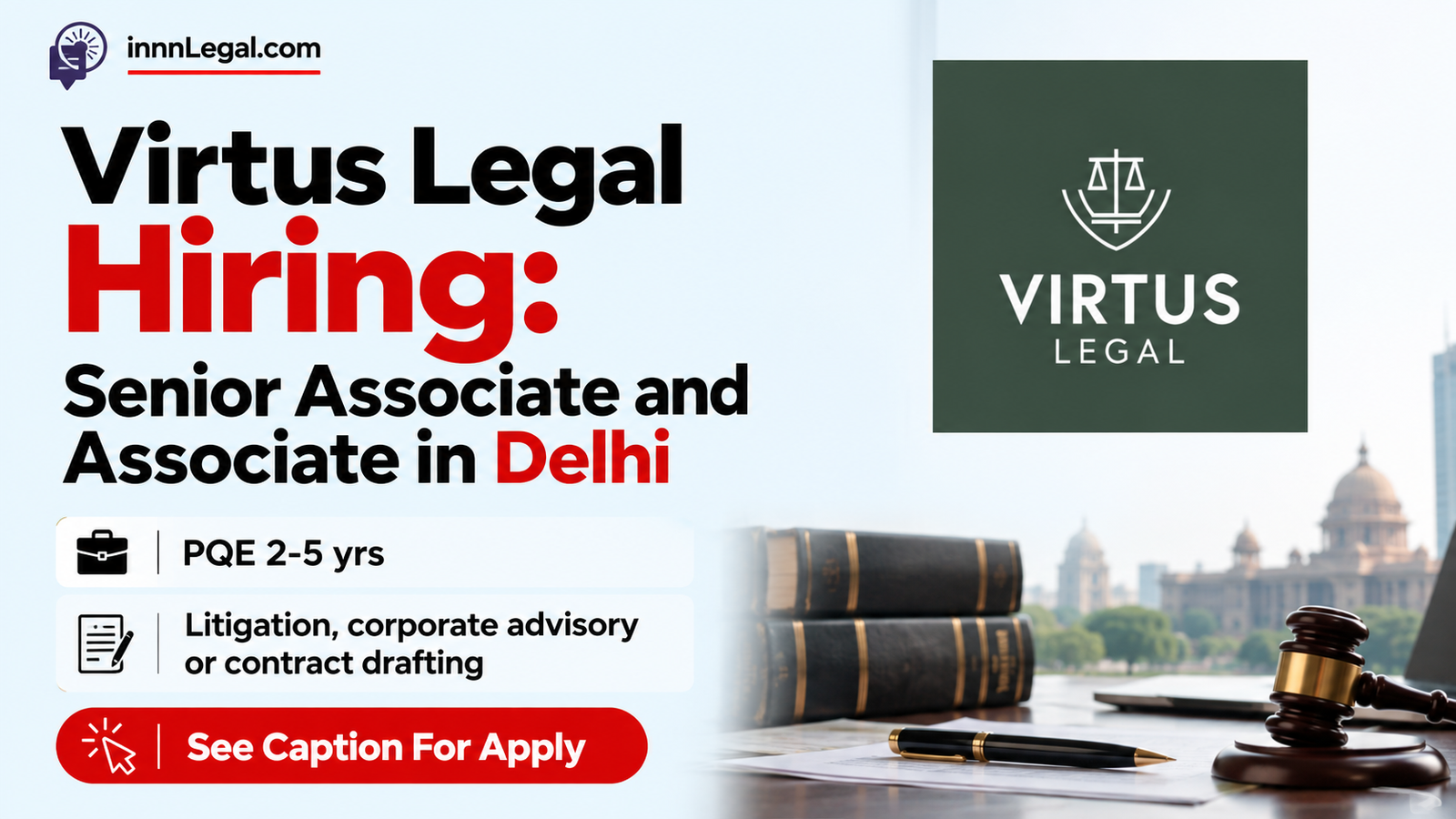 Virtus Legal hiring legal associates new delhi
