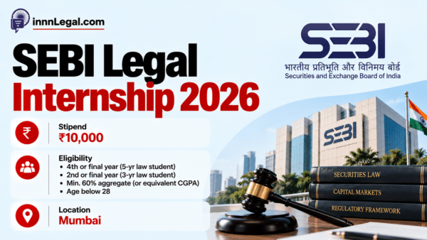 SEBI legal internship opportunity for law students