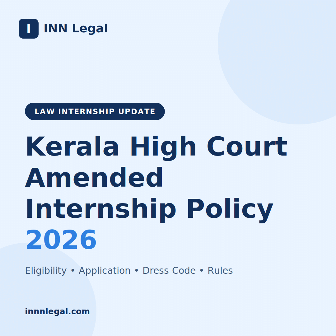 Kerala High Court New Internship Policy Released